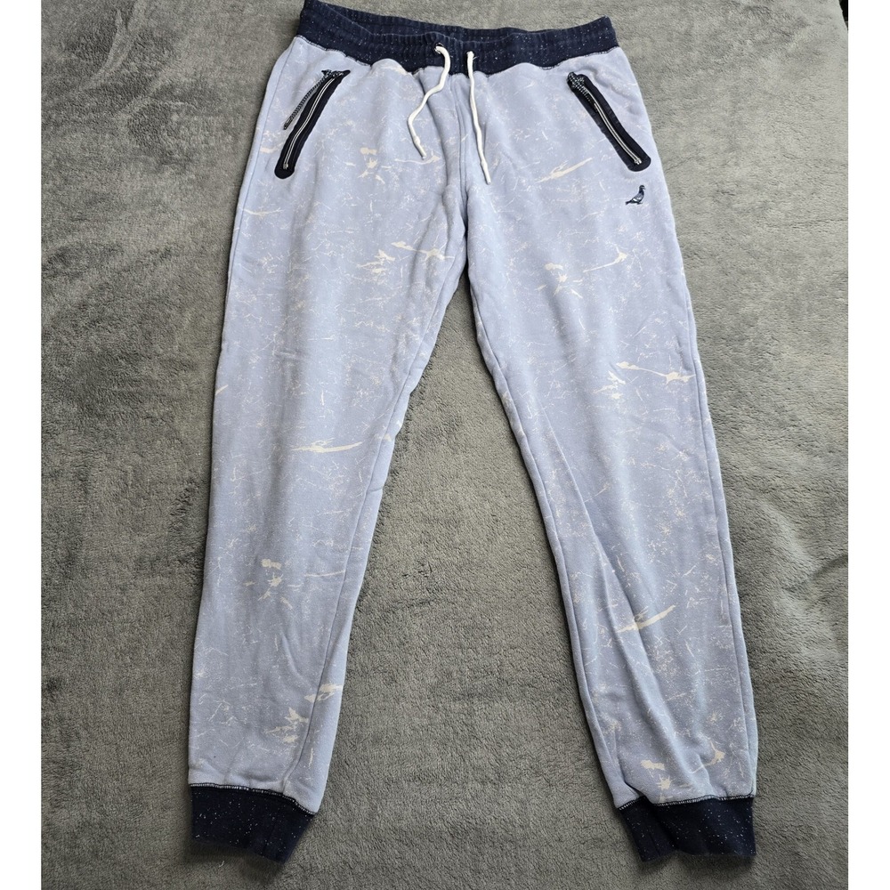 Staple Mens Joggers Pigeon Logo Size Large Streetwear Y2K Blue Tie-Dye